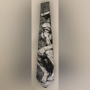 Ralph Marlin Black and White 'The Thinker' Necktie